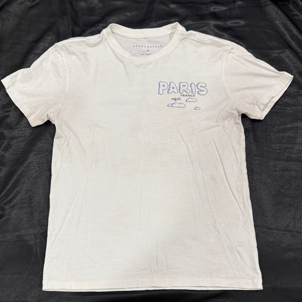 Aeropostale White Paris Graphic Tee
